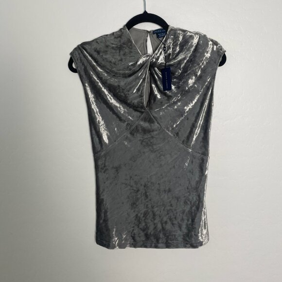Crushed Velvet Camisole Cami Blouse Party Classy Elegant Cutout Work Party Top - Picture 1 of 6